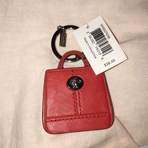Leather Coach Keychain
